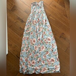 Strapless floral maxi dress